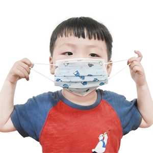 博科三层99熔喷儿童防护口罩10只袋装蓝色（图案随机发货）