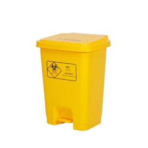 垃圾桶黄色加厚学校医院商用脚踏式口罩医疗废弃物塑料桶