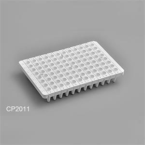 0.2ml白色PCR可裁剪半裙边96孔板CP2011（使用100%原包装进口塑胶材料，无热解析出物，无内毒素）
