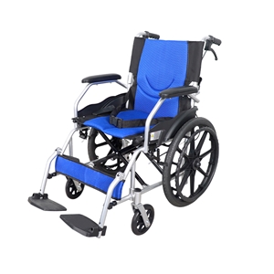 欧莱博SYⅣ100-MFL808B-20手动轮椅（可折叠、铝合金材质、一体轮、活动脚脱、三挡调节脚踏）