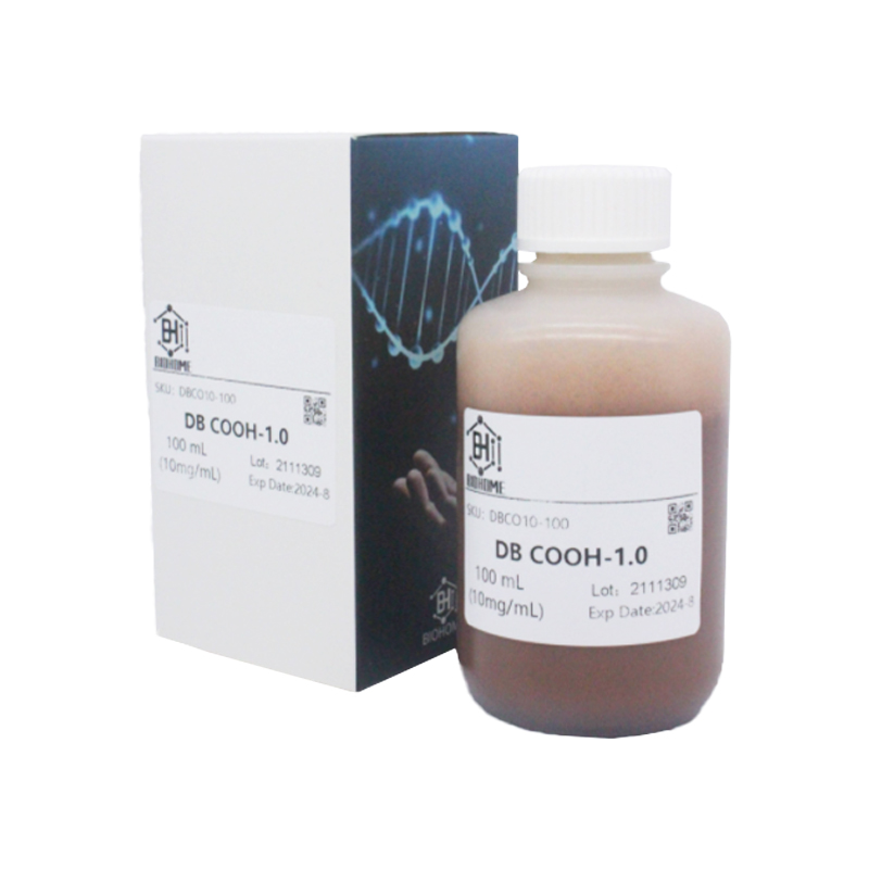 拜尔泓DBCOOH-1.0（1微米羧基磁珠）100ml（适合进行核酸样品的制备和处理酸和蛋白质。快速、温和适合固定不稳定的蛋白、多肽及具有活性的酶．进而捕获各种各样的目标物（如激素、蛋白受体、疾病标志物等)。）