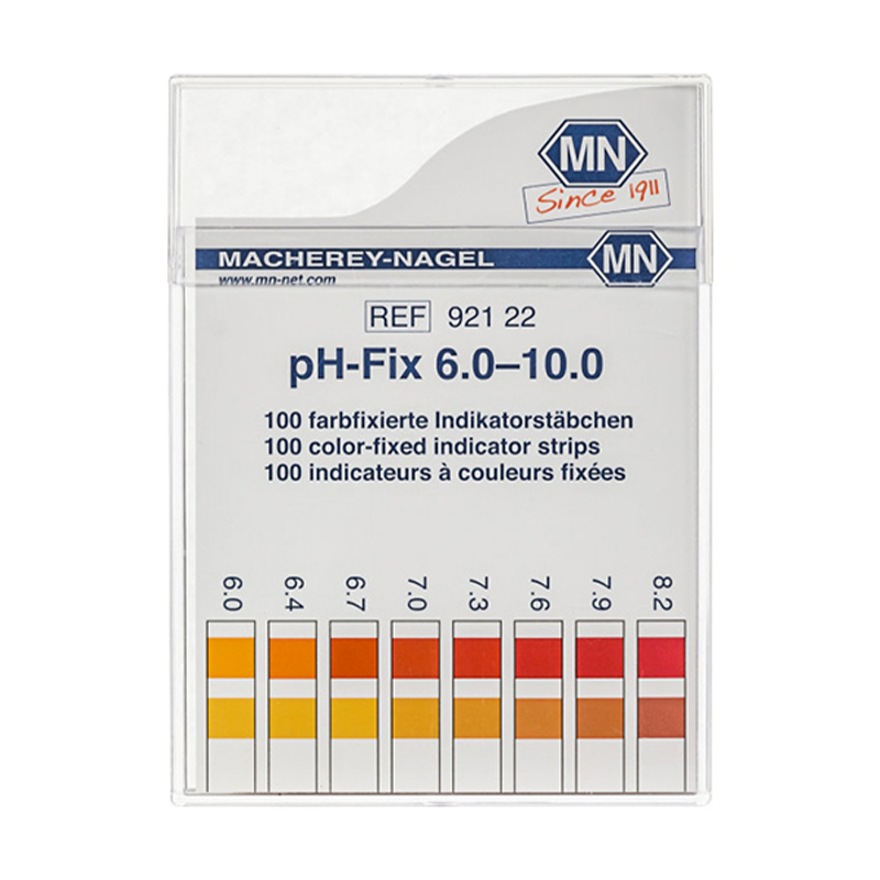 pH-Fix6.0-10.0（pH-Fix测试条可防止反应快颜色渗漏现象，避免污染样品溶液，pH-Fix6.0–10.0也可以搭配反射仪来测pH值。）