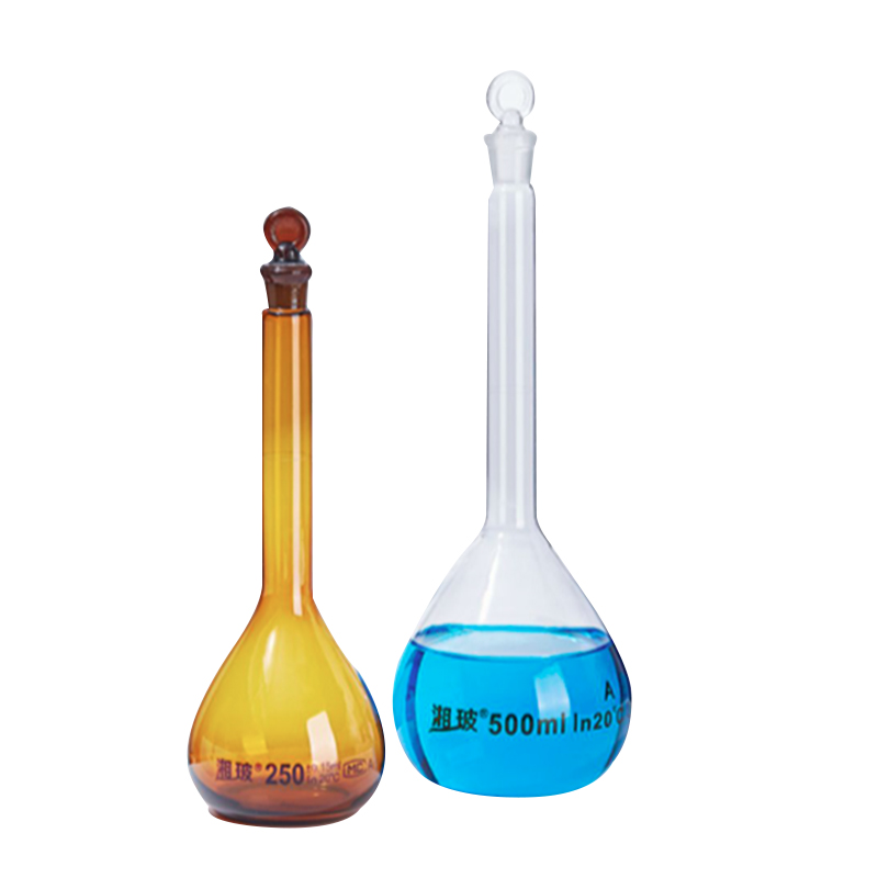 湘玻 玻璃容量瓶实验室白色透明加厚耐高温50ml（高硼硅材质）